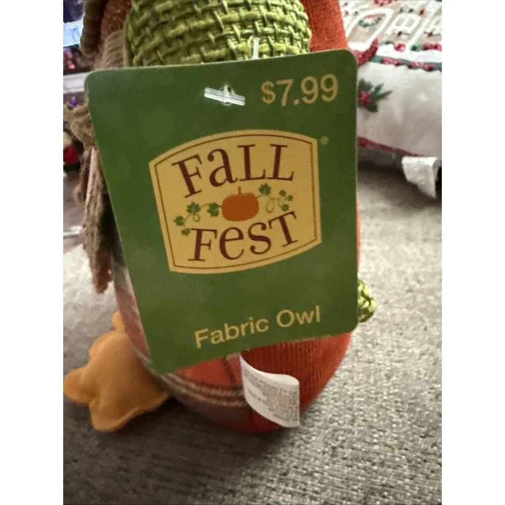 10” Fall Fest Owl Plush Decor – Autumn Harvest Weighted Stuffed Animal Decor